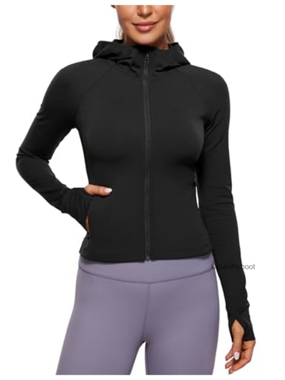 CRZ YOGA Butterluxe Full Zip Hoodie Active Jacket Thumbholes Pockets